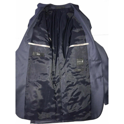 NWT $695 Boss Hugo Boss Grand Silk / Wool Navy Sport Coat Jacket 38R US