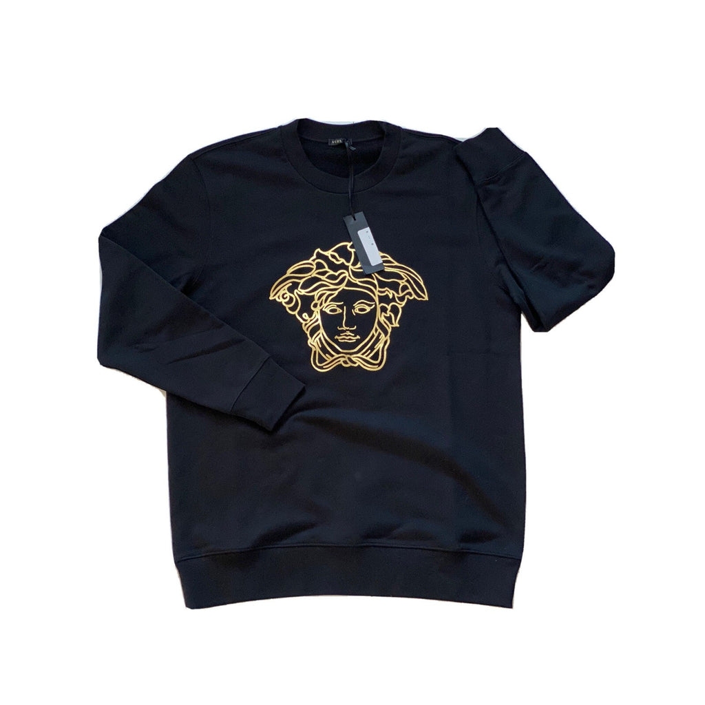 NWT $650 Versace Crewneck Women’s Black Medusa Logo Sweater 8 US (42 Euro) 85402