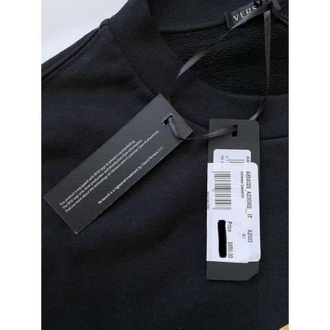 NWT $650 Versace Crewneck Women’s Black Medusa Logo Sweater 8 US (42 Euro) 85402