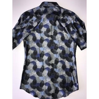 NWT $495 Emporio Armani Men's Gray and Blue Dress Shirt Size 37/14.5 V1CC2T