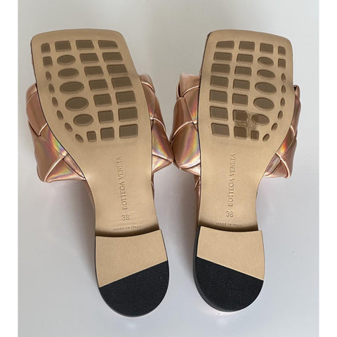 NWT $1350 Bottega Veneta Lido Violet - Old Rose Flat Sandals Shoes 8 US 608853