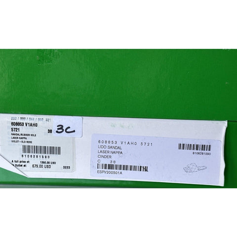 NWT $1350 Bottega Veneta Lido Violet - Old Rose Flat Sandals Shoes 8 US 608853