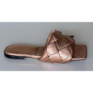 NWT $1350 Bottega Veneta Lido Violet - Old Rose Flat Sandals Shoes 8 US 608853