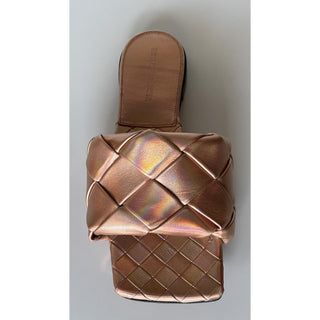 NWT $1350 Bottega Veneta Lido Violet - Old Rose Flat Sandals Shoes 8 US 608853