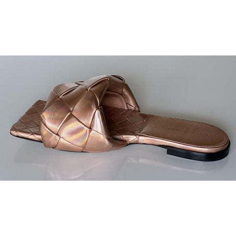 NWT $1350 Bottega Veneta Lido Violet - Old Rose Flat Sandals Shoes 8 US 608853