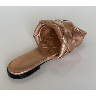 NWT $1350 Bottega Veneta Lido Violet - Old Rose Flat Sandals Shoes 8 US 608853