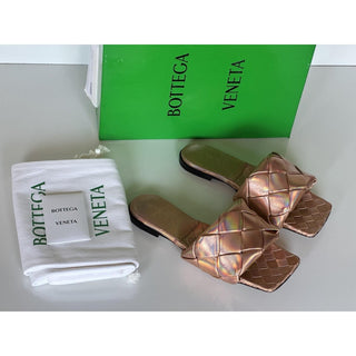 NWT $1350 Bottega Veneta Lido Violet - Old Rose Flat Sandals Shoes 8 US 608853