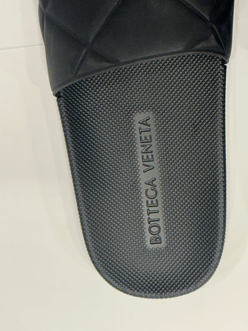 Bottega Veneta Women’s Matt Rubber Black Slides Sandals 9 (39) 640051