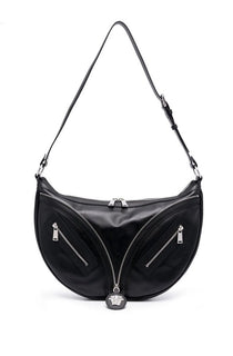 Versace Silver Medusa Head Calf Leather Medium Black Hobo Bag 1007679 NWT $2325