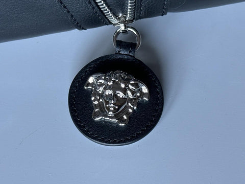 Versace Silver Medusa Head Calf Leather Medium Black Hobo Bag 1007679 NWT $2325