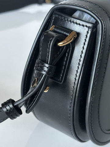 Versace La Greca Leather Black Medium Shoulder Bag 1007128 Italy NWT $2775