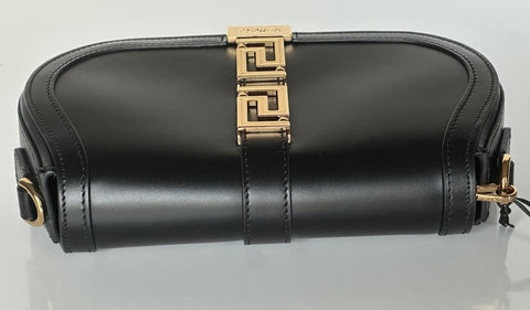 Versace La Greca Leather Black Medium Shoulder Bag 1007128 Italy NWT $2775