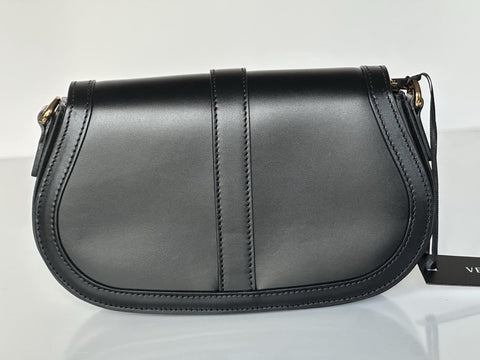 Versace La Greca Leather Black Medium Shoulder Bag 1007128 Italy NWT $2775