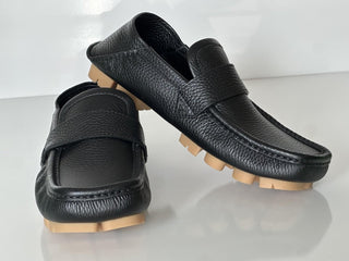 Bottega Veneta Men’s Leather Shore Loafer Shoes Black 10 US (43) 786809 NIB $990