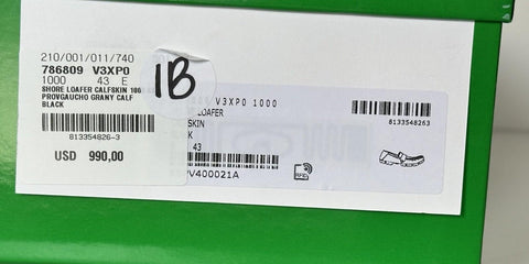 Bottega Veneta Men’s Leather Shore Loafer Shoes Black 10 US (43) 786809 NIB $990