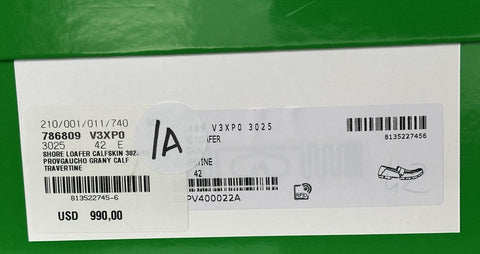 Bottega Veneta Leather Shore Loafer Shoes Travertine 9 US (42) 786809 NIB $990