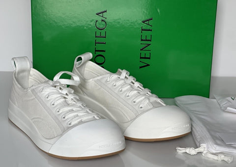 Bottega Veneta Rubber Sole Canvas Optic White Sneakers 12 US 741360 NIB $900
