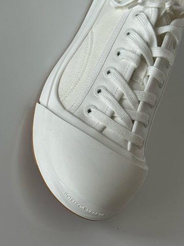 Bottega Veneta Rubber Sole Canvas Optic White Sneakers 12 US 741360 NIB $900