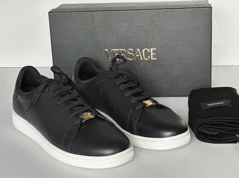 Versace Medusa Men's Black Leather Sneakers 9 US (42 Euro) 1016936 NIB
