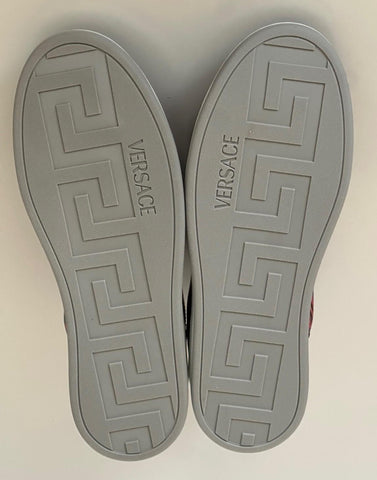 Versace Greca Men’s Leather Black/Orange Red Sneakers 12 US (45) 1013377 IT NIB