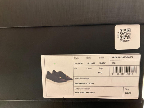 Versace Medusa Men's Black Leather Sneakers 11 US (44 Euro) 1016936 NIB