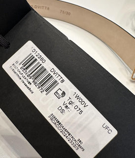 Versace Virtus White Calf Leather Belt 75 (30) Italy 1012380 NWT