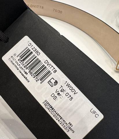 Versace Virtus White Calf Leather Belt 75 (30) Italy 1012380 NWT