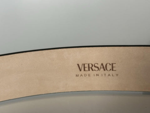 Versace Virtus White Calf Leather Belt 80 (32) Italy 1012380 NWT