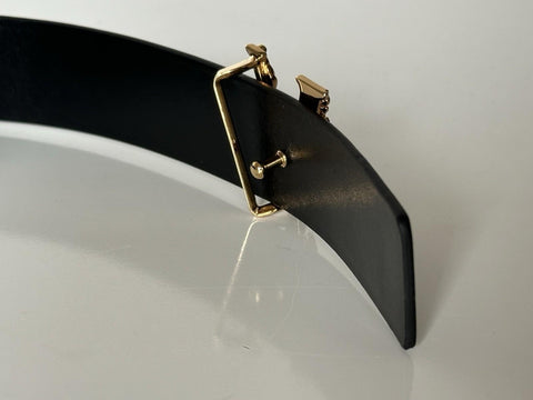 Versace Virtus Black Calf Leather Belt 90 (36) Italy 1012380 NWT