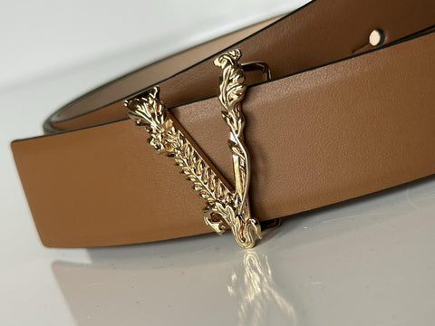 Versace Virtus Nude Calf Leather Belt 100 (40) Italy 1012380 NWT