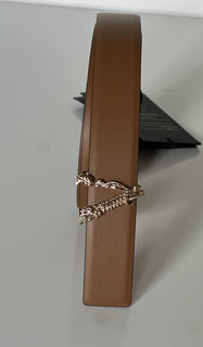 Versace Virtus Nude Calf Leather Belt 100 (40) Italy 1012380 NWT