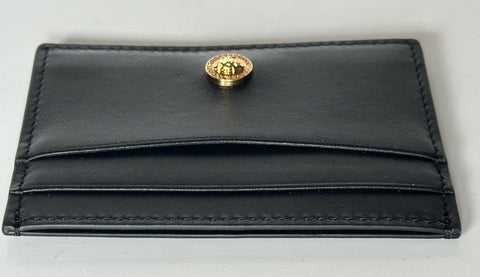 Versace Medusa Head Black Calf Leather Card Case Wallet 1013363 Italy NIB