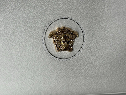 Versace Gold Medusa Head Calf Leather White Shoulder Bag IT 1014245 NWT $925