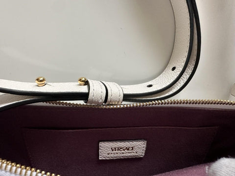 Versace Gold Medusa Head Calf Leather White Shoulder Bag IT 1014245 NWT $925