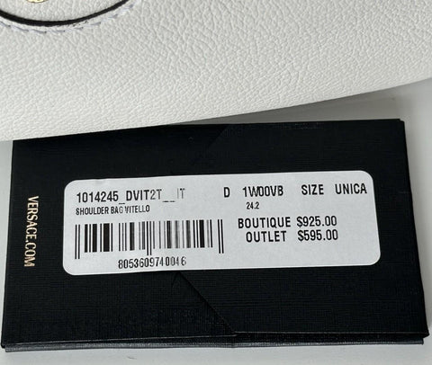 Versace Gold Medusa Head Calf Leather White Shoulder Bag IT 1014245 NWT $925