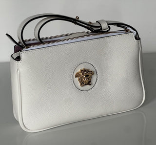 Versace Gold Medusa Head Calf Leather White Shoulder Bag IT 1014245 NWT $925