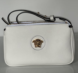 Versace Gold Medusa Head Calf Leather White Shoulder Bag IT 1014245 NWT $925