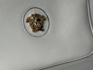 Versace Gold Medusa Head Calf Leather White Shoulder Bag IT 1014245 NWT $925