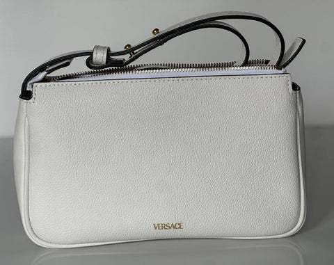 Versace Gold Medusa Head Calf Leather White Shoulder Bag IT 1014245 NWT $925