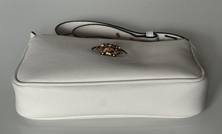 Versace Gold Medusa Head Calf Leather White Shoulder Bag IT 1014245 NWT $925
