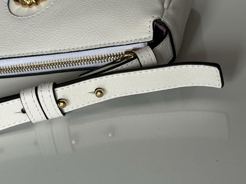 Versace Gold Medusa Head Calf Leather White Shoulder Bag IT 1014245 NWT $925
