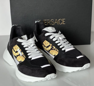 Versace Medusa Men’s Black/Gold Sneakers 12 US (45 Euro) 1011942 IT NIB $900