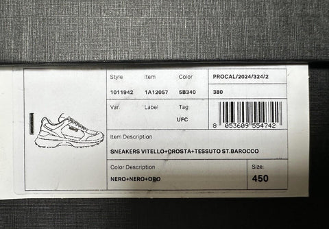 Versace Medusa Men’s Black/Gold Sneakers 12 US (45 Euro) 1011942 IT NIB $900