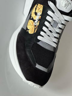 Versace Medusa Men’s Black/Gold Sneakers 12 US (45 Euro) 1011942 IT NIB $900