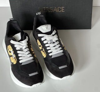 Versace Medusa Men’s Black/Gold Sneakers 13 US (46 Euro) 1011942 IT NIB $900