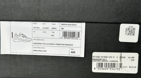 Versace Medusa Men’s Black/Gold Sneakers 13 US (46 Euro) 1011942 IT NIB $900