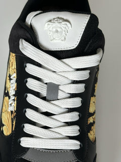 Versace Medusa Men’s Black/Gold Sneakers 13 US (46 Euro) 1011942 IT NIB $900