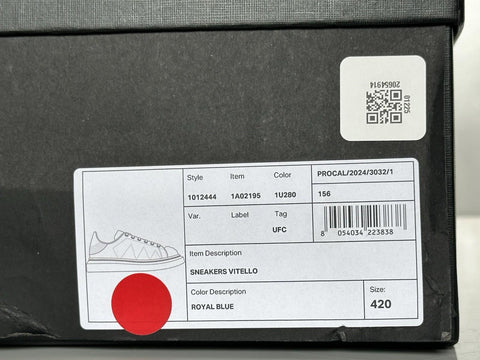 Versace Medusa Head Men’s Royal Blue Leather Sneakers 9 US (42 Euro) 1012444 NIB