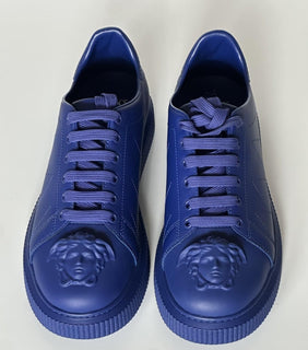 Versace Medusa Head Men’s Royal Blue Leather Sneakers 9 US (42 Euro) 1012444 NIB