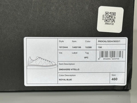 Versace Medusa Head Men’s Royal Blue Leather Sneakers 13 US (46) 1012444 NIB